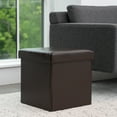 thumbnail image 6 of Mainstays Collapsible Storage Ottoman, Brown, 6 of 9