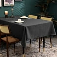 thumbnail image 3 of BALCONY & FALCON Rectangular Tablecloth Fine Yarns Linen Water Resistant 55 x 95 Outdoor Dining Dark Gray, 3 of 6