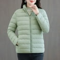 thumbnail image 3 of TKLPEHG Women Puffer Jacket Light Down Jackets Long Sleeve Soft Short Coat Windbreaker Winter Coats (Green,XL), 3 of 7