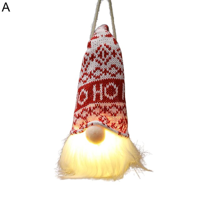 Farfi-gnomos de felpa que funcionan con pilas, sombrero largo de estilo nórdico, iluminación navideña, muñeco sin rostro brillante para ventana lateral