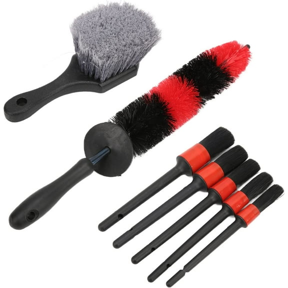 Detail Brushes Kit, 7pcs Different Size Car Detailing Brush Kit for Car Interior Exterior Washing Waxing Cleaning Dust Removal Auto Parts