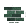 thumbnail image 2 of Subway Tiles Peel and Stick Backsplash, 10-Sheet 3D Self Adhesive Stick on Wall Tiles for Kitchen Bathroom (Green), 2 of 6