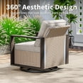 thumbnail image 4 of MeetLeisure Outdoor Swivel Patio Metal Chairs Set of 2, 360 Degree Glider Rocker Rattan Chairs with Washable Cushion & Steel Rectangular Armrest for Porch, Beige, 4 of 11
