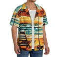 thumbnail image 2 of KLL Beach Umbrella Sunset Print Men's Shirt Short Sleeve Button Down Summer Cuba Beach Shirts-X-Large, 2 of 5
