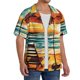 thumbnail image 2 of Balery Beach Umbrella Sunset Camisa Casual de Manga Corta con Botones para Hombre, Texturizada, Estilo Cubano, para Playa, Verano-3X-Large, 2 of 5