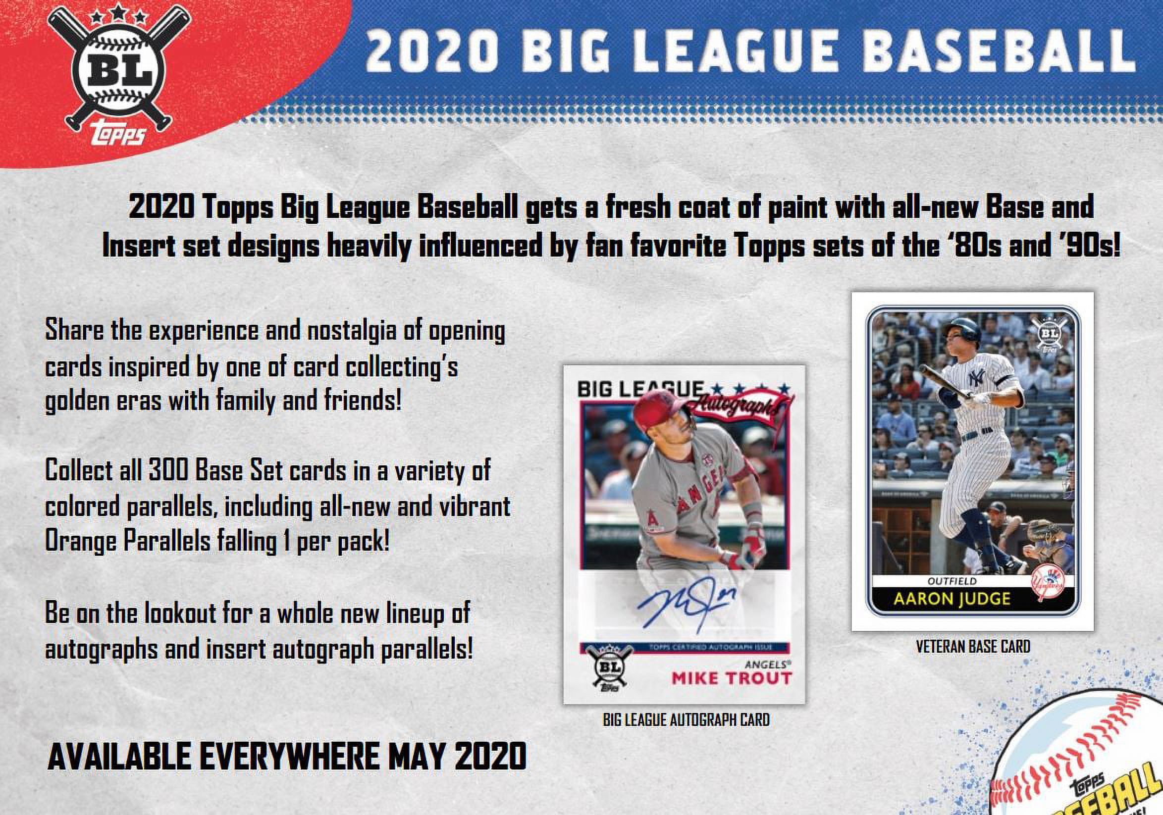 2020 Topps Big League Baseball MLB Trading Cards Blaster Box- 10 packs per Box | 10 cards Per Pack | 5 Blue Parallel per box - image 2 of 6