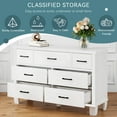 thumbnail image 6 of Vintage Dresser for Bedroom with 7 Drawers, Vintage Design Wood Drawer Dresser Chest of Drawers for Closet, Living Room, Hallway, Nursery, Kids Bedroom (White, 7 Drawers), 6 of 9