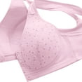 thumbnail image 6 of safuny Everyday Bra Open Front Bra Wireless Seamless Soft Comfort Daily Brassiere Underwear Smoothing Lingerie Size Women's No-Wire No Front Button No-Slip Clearance Purple M, 6 of 8