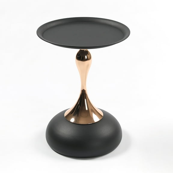 Modern Metal Mermaid Tail Pedestal Table Space-Saving Round Side Table for Living Room & Bedroom, Minimalist Accent Decor for Small Spaces, Stylish Martini Serving Display