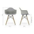 thumbnail image 6 of Modholic Eiffel Armchair With Wood Legs, Gray (Set Of 4), 6 of 6
