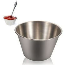 CHENjy Stainless Steel Ramekins 4oz - Round Condiment Cups for Dips, Sauces & Appetizers, Dishwasher Safe & Reusable