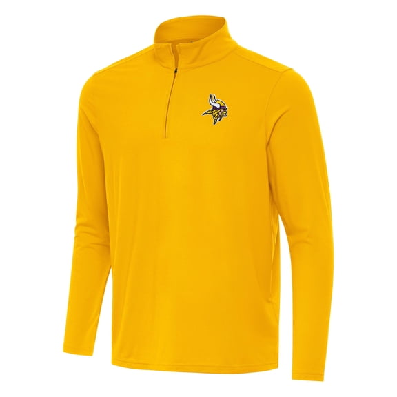 Men's Antigua Gold Minnesota Vikings Intent Quarter-Zip Pullover Top