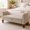 Oatmeal, variant on Awonde Armed Storage Bench for Bedroom Entryway Living Room Upholstered Tufted Ottoman Bench Gray