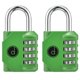 thumbnail image 1 of Candados De Combinacion Desired Tools 2 Pack Pad Lock New Green 4 Digitos Resistentes Al Corte, 1 of 5