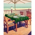 thumbnail image 2 of Fsddascl St. Patrick's Day Outdoor Tablecloth - 60x120 Inch Rectangle Dining Table Cover, Dark Green Lucky S Botanical Waterproof Outdoor Table Cloth with Umbrella Hole & Zipper for Picnic/Patio, 2 of 7