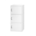 thumbnail image 5 of Hodedah 3-Shelf, 3-Door Multi-Purpose Bookcase Cabinet, White, 5 of 6