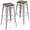 Pearl Silver, variant on YYEAN 30 Inch Metal Bar Stools with Square Solid Elm Wood Seat Top, Backless Stackable Industrial Barstools Set of 2-Deep Blue