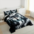 thumbnail image 3 of Manfei 3D Wolf Bedding Comforter Set for Kids, Nature Snow Mountain Twin Comforter Sets, Woodland Animal Reversible Bedding Set, Lightweight Room Decor, 2-Piece, 3 of 8