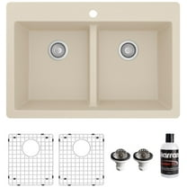 Karran Usa Qt-810-Pk1 Quartz Qt 33" Drop In Double Basin Quartz Composite Kitchen Sink -