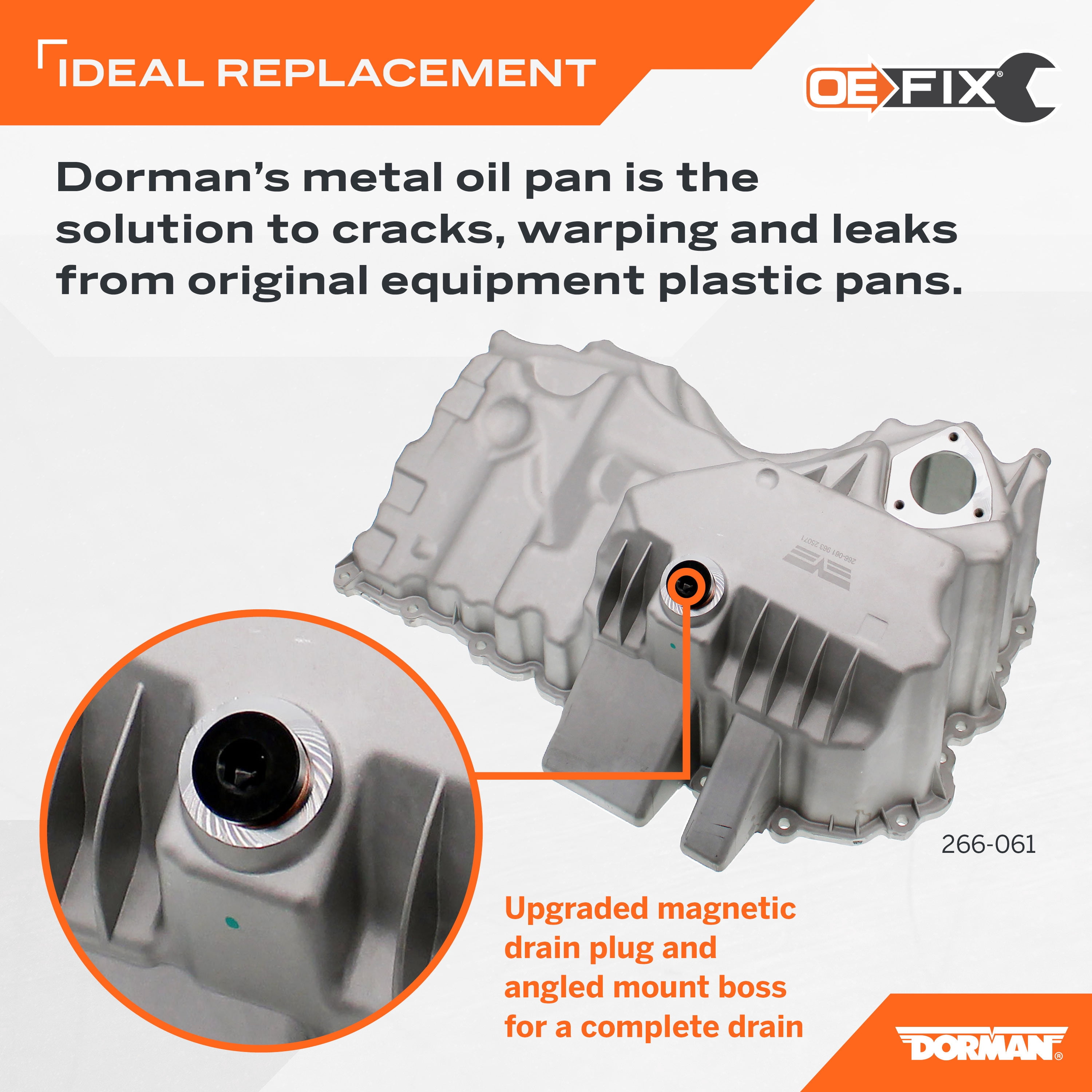 Dorman 266-061 Engine Oil Pan for Specific BMW Models (OE FIX)