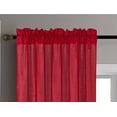 thumbnail image 2 of Luxury elegant 2 piece MR2 red curtain semi sheer voile rod pocket solid color can see thu window treatment drape size 54" wide X 63" length each panel, 2 of 3