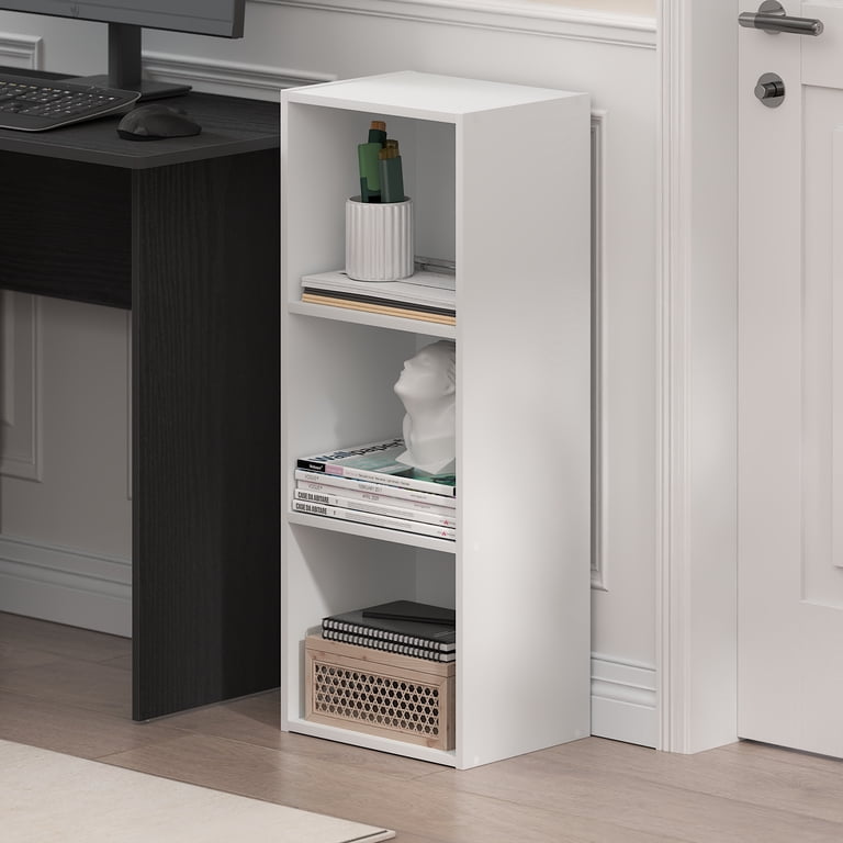 Furinno Pasir 3-Cube Bookcase, White photo 1