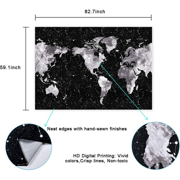 Starry World Map Tapestry Constellations Tapestry Black and White Map Tapestry Galaxy Tapestry for Room Starry World Map 59.1 x 82.7 Walmart