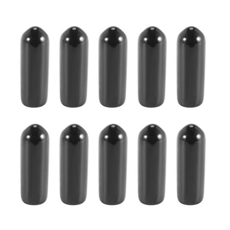 

100pcs Rubber End Caps 4mm Id Pvc Round Tube Bolt Cap Cover Screw Thread Protectors Black