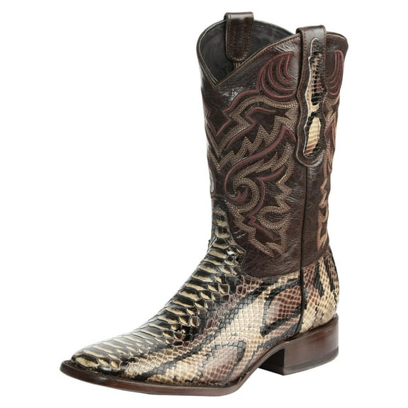 El General Men’s Python Imitation Rodeo Boots - Brown 45528