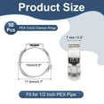 thumbnail image 2 of PEX Crimp Rings Single Ear Hose Clamps Stainless Steel Cinch Crimp Ring Pinch Clamps for Pex Tubing Pipe 1/2 Inch, 2 of 7