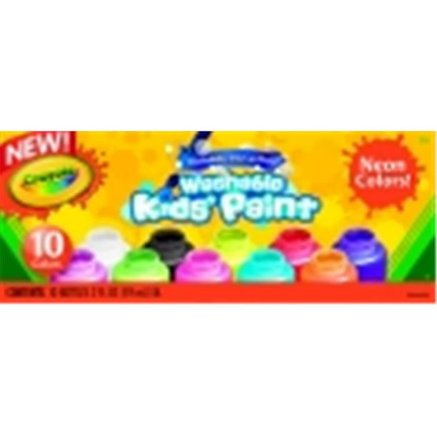 Crayola Neon Washable Kids Paint Set, Set, 10 Count