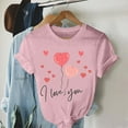 thumbnail image 5 of Kayannuo T-Shirts de la Saint-Valentin pour Femmes en Solde T-Shirts Imprimés Cœur d'Amour pour Femmes Mode Décontractée T-Shirt à Manches Courtes Col Rond Ample Pull Tops, 5 of 5