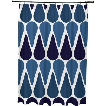 Simply Daisy 71" x 74" Watermelon Seeds Geometric Print Shower Curtain