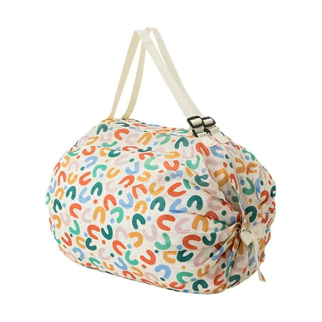Thinsony Sacs de Rangement Pliables Peu Encombrants Articles Organisés en Déplacement Sac de Courses Réutilisable en Polyester pour Voyage Sac de Plage Sac à Main Lettre C 1Set
