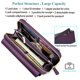 thumbnail image 2 of Peacocktion - Cartera Para Mujer, Tarjetero, Tarjetero, Rfid, Gran Capacidad, Bandolera, 2 Correas, Color Morado, 2 of 5