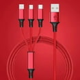 thumbnail image 3 of vAccessorize Multifunction 3 in 1 Fast Charging Cable for iPhone (Pack of 3 , 10 Feet, Red), 3 of 5