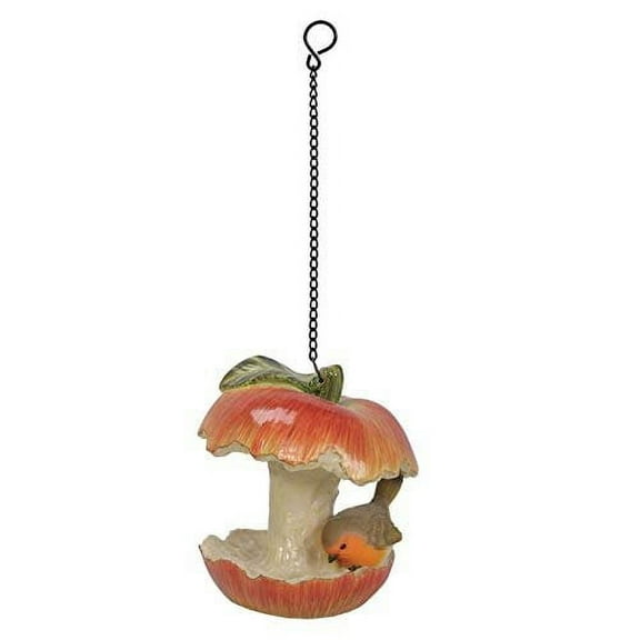 Pacific Giftware Red Apple Fruit Finch Garden Hanging Bird Feeder Statue Home Decor