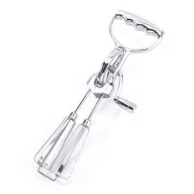 MaPinKa Manual Mixer - Classic Hand Crank Egg Beater with 18/10 Stainless Steel Blades, 12-Inch, Silver