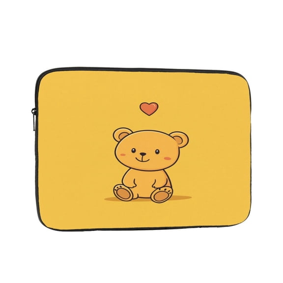 Laptop Sleeve Bag Compatible For iPad MacBook Air Pro Tablet Computer PC notebook Protective Fit in 10/12/13/14/15/16/17 inch Size Bear Heart (3)