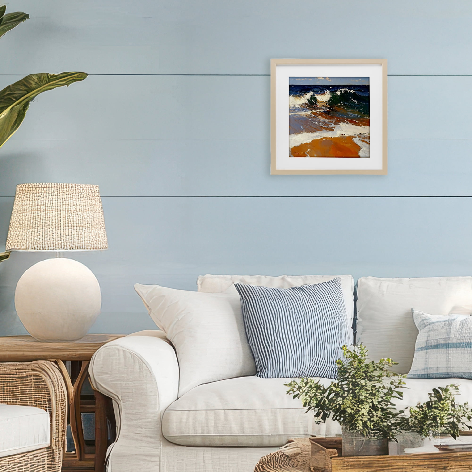 Stupell Industries Glassy Wave Break Birch Framed Print Under Glass, design by Walker Noble