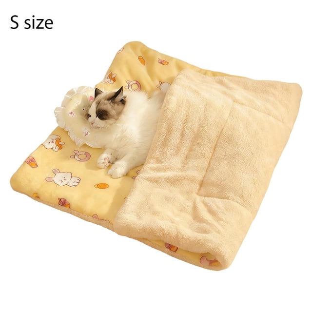 Tapis Chauffant pour Animaux, Couverture de Sommeil pour Chat, Lit pour Animaux en Peluche Douce, Tapis Réversible pour Chien Intérieur Extérieur, Lavable en Machine