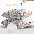 thumbnail image 4 of Throw Pillow Covers 20x20 Inch Set of 2, Spring Floral Waterproof Outdoor Pillow Covers, Watercolor Elegant Summer Botanical Decorative Cushion Pillowcases for Couch, Sofa, Bed, Garden, Patio, 4 of 9