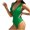 Green, variant on Clearance Swimsuits One Piece Women Front Criss Cross Swimsuit Deep V Neck Bathing Suits Backless Solid Color Swimsuit