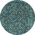 thumbnail image 1 of Ahgly Company Indoor Round Abstract Light Blue Modern Area Rugs, 3' Round, 1 of 4