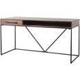 thumbnail image 1 of Mod-Arte Modern Hardwood/Iron Stow Office Desk with Storage - Dark Walnut, 1 of 13