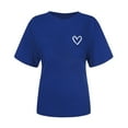 thumbnail image 5 of AherBiu Hauts d'Été pour Femmes Manches Courtes T-Shirts Confortables Imprimé Cœur Col Rond Basiques Blouse, 5 of 5