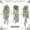 thumbnail image 4 of KIRIFLY Artificial Plants Hanging Fake Decor 3Pcs Faux Potted Eucalyptus Plants for Bathroom Home Office Desk Wall Shelf Bookcase Accessories Decor Indoor, 4 of 8