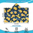 thumbnail image 2 of Yellow Lemon Slices DarkBlue Pattern Hooded Bath Towel，50"x30" for Ages 3 To 12 Kids, Quick Dry Lightweight Soft Microfiber Hood Beach Towel Cover Up for Kids, 2 of 7