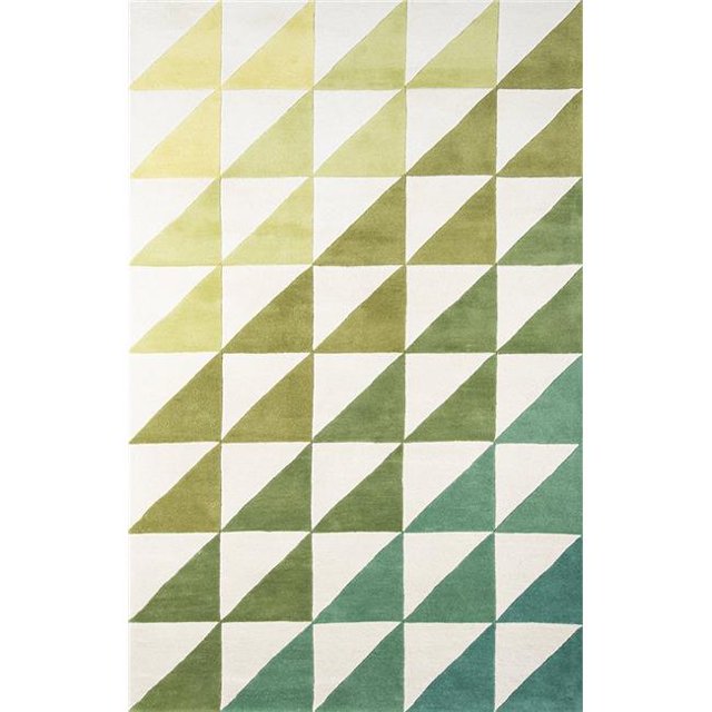 Momeni DELMADEL-6LIM5080 Novogratz Delmar Agatha Side Triangles Rug - Lime Green, 5 ft. x 8 ft.