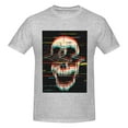 thumbnail image 4 of Bingfone Glitch Screaming Skull Men'S Loose Fit Short-Sleeve Pocket T-Shirt, 4 of 7